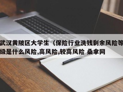 苏州武汉黄陂区大学生（保险行业洗钱剩余风险等级是什么风险,高风险,较高风险 桑拿网